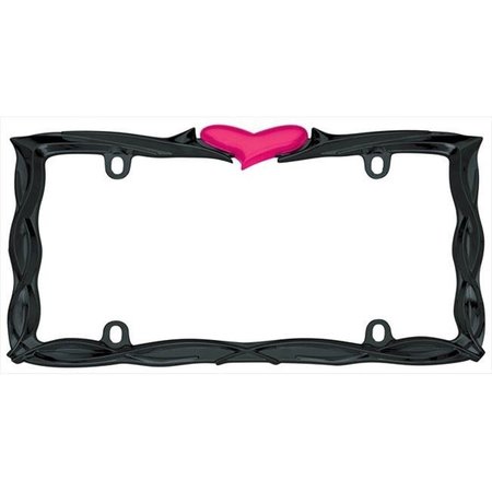 CRUISER ACCESSORIES Cruiser Accessories 22456 Heart License Plate Frame; Glossy Black And Pink 22456